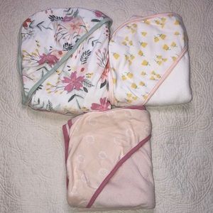 3 Hooded Baby Bath Towels Bundle